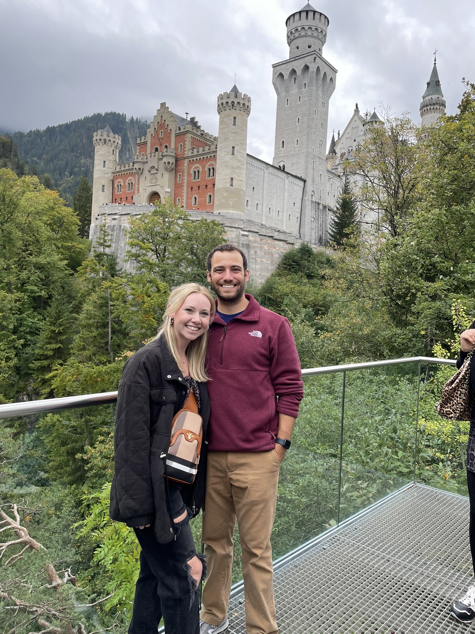Kayden and Daniel in front of a castle