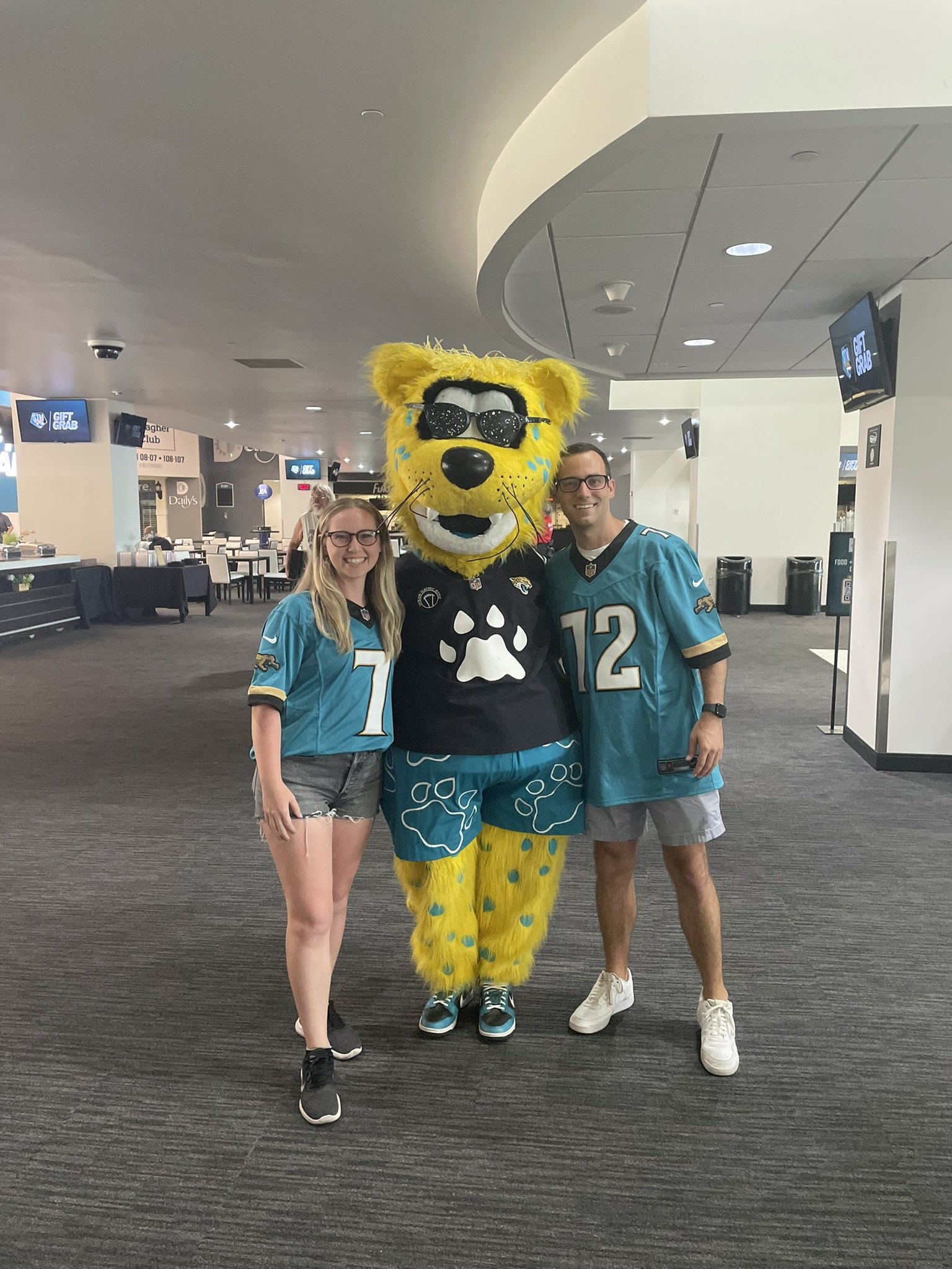 Kayden and Daniel with the Jaguars mascot